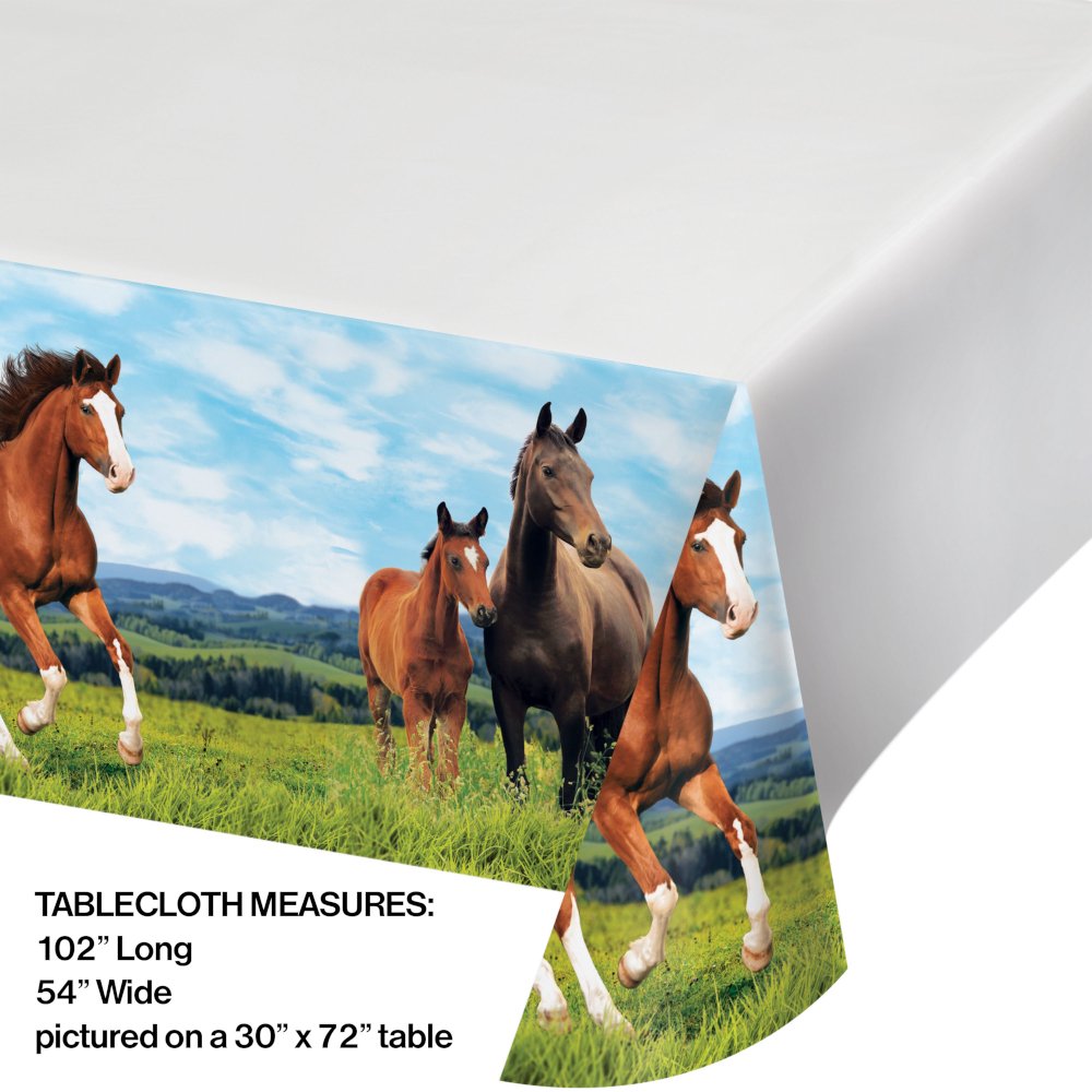 Horse and Pony Wild Horse Plastic Tablecloth - 1ct