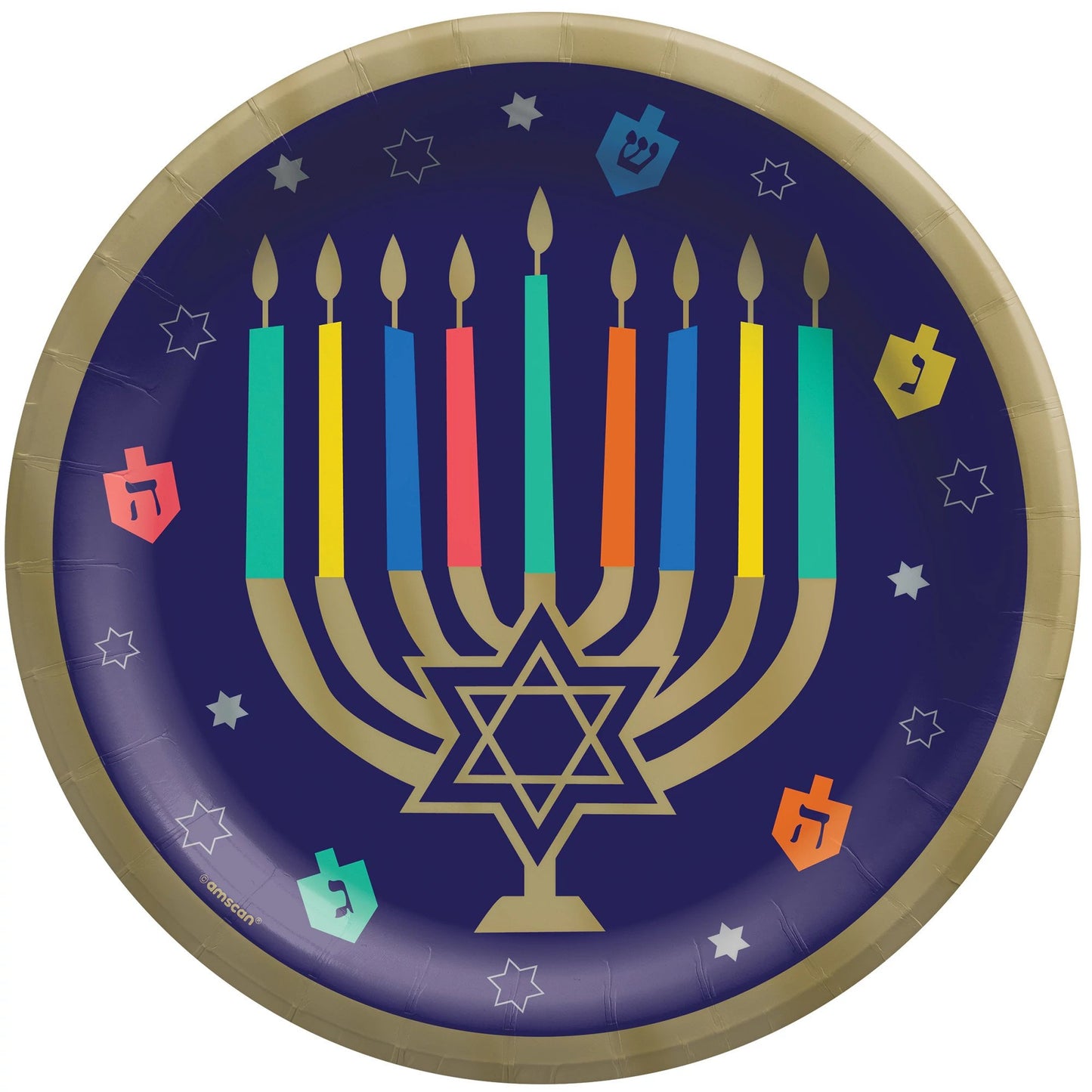 Hanukkah Joy 10" Round Plates - 20ct