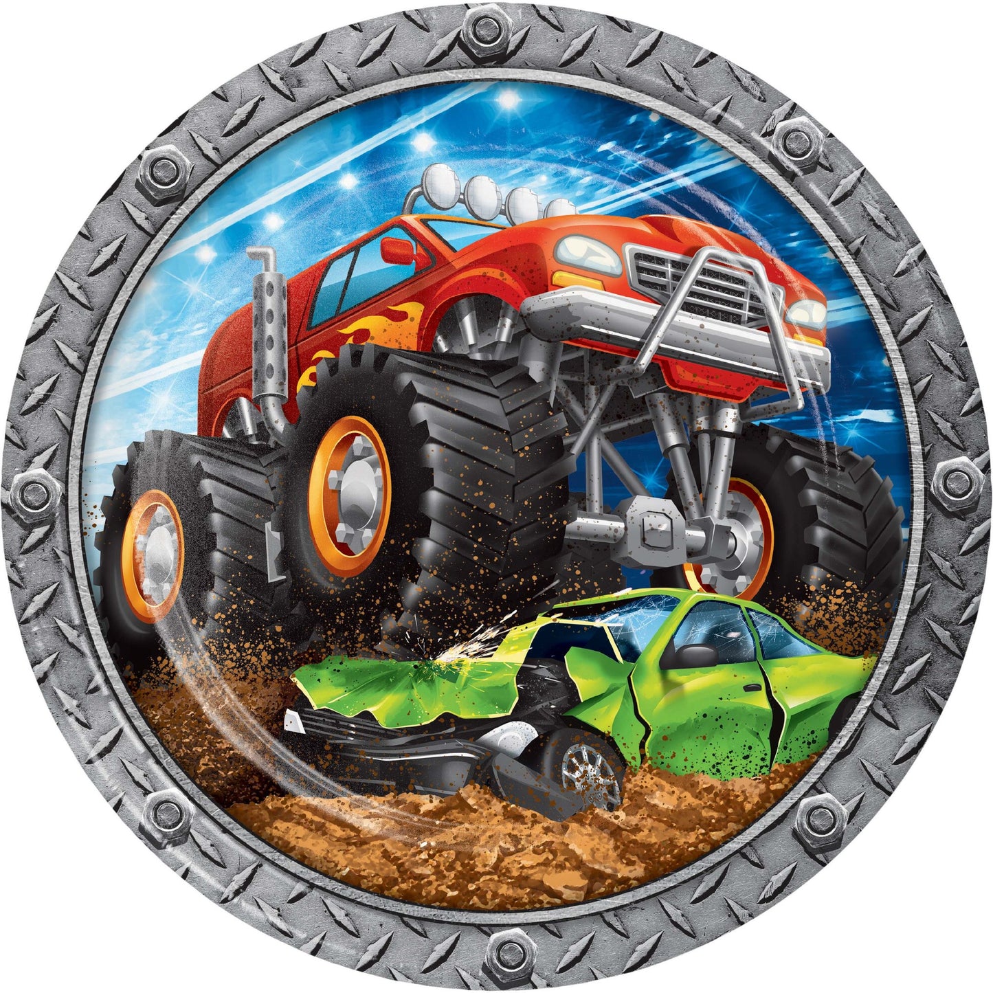 Monster Truck Rally Monster Truck Paper Plates - 8ct