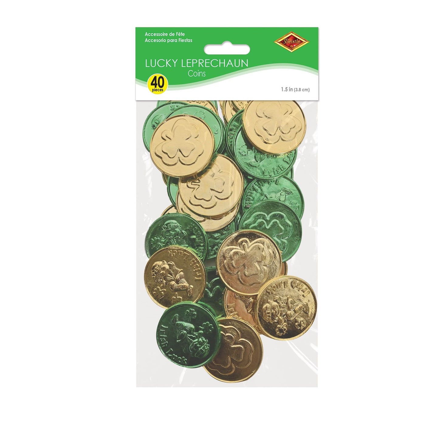 Lucky Leprechaun Plastic Coins - 40ct