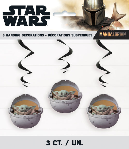 Star Wars Mandalorian The Child 26" Hanging Swirl Decorations  - 3ct