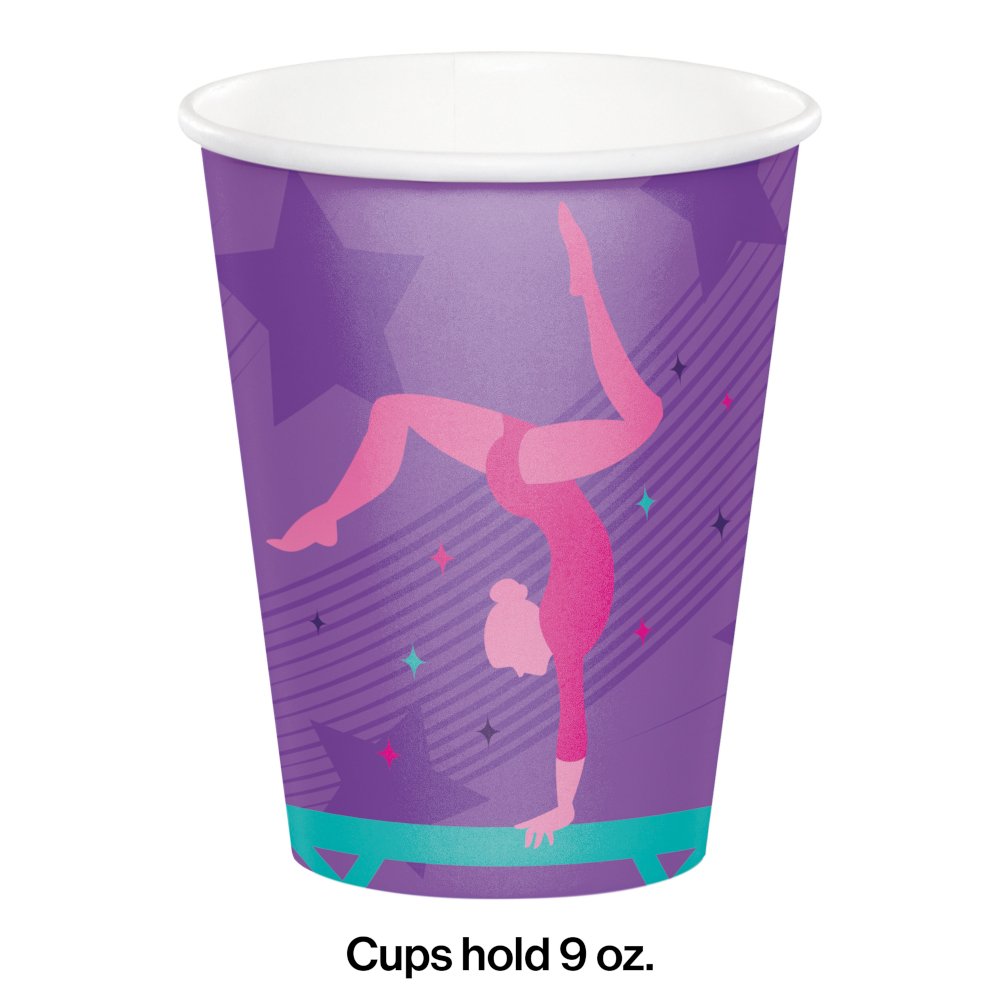 Gymnastics Party 9oz Paper Cups - 8ct