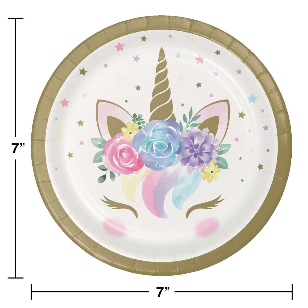 Unicorn Baby 7" Paper Plates - 8 Pack