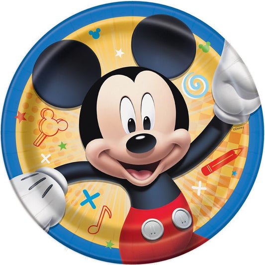 Mickey Mouse Roadster 7" Round Dessert Paper Plates - 8ct