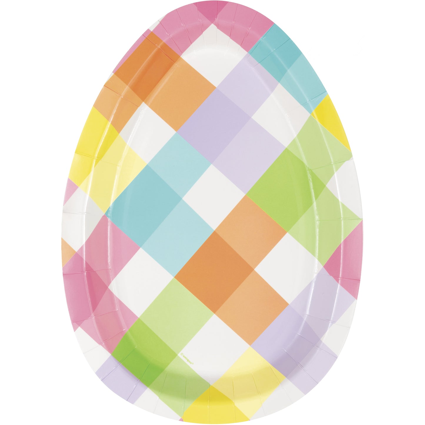 Eggcellent Easter Egg Shaped 12" x 8.5" Plates  - 8ct