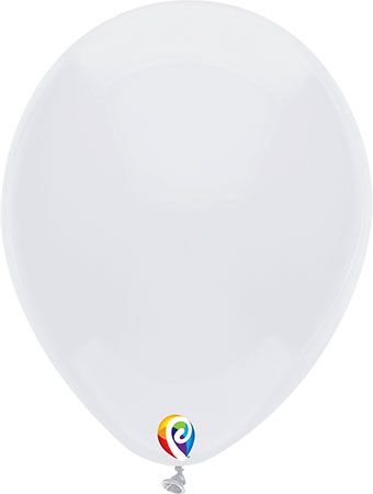 12" Funsational White Helium Quality Latex Balloons - 50ct