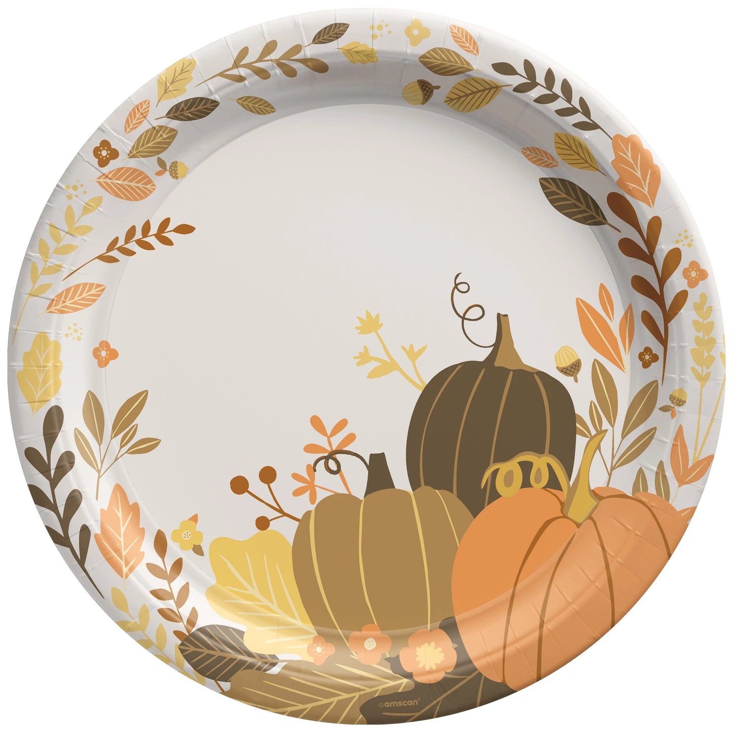 Golden Autumn 10.5" Round Plates - 8ct