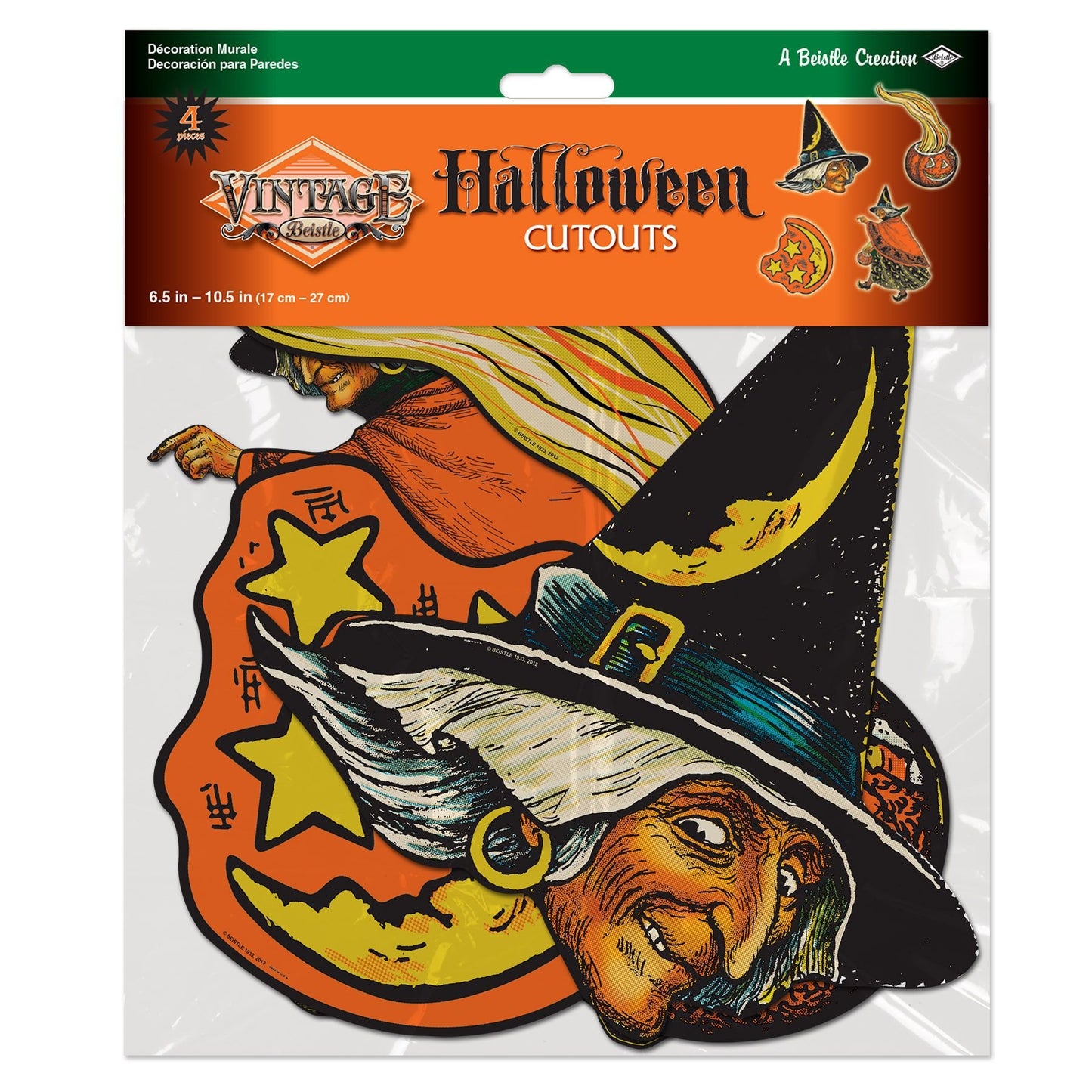 Vintage Halloween Cutouts - 4 per Package