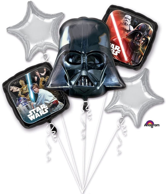 Star Wars Foil Balloon Bouquet with 22 x 25in Darth Vader Balloon