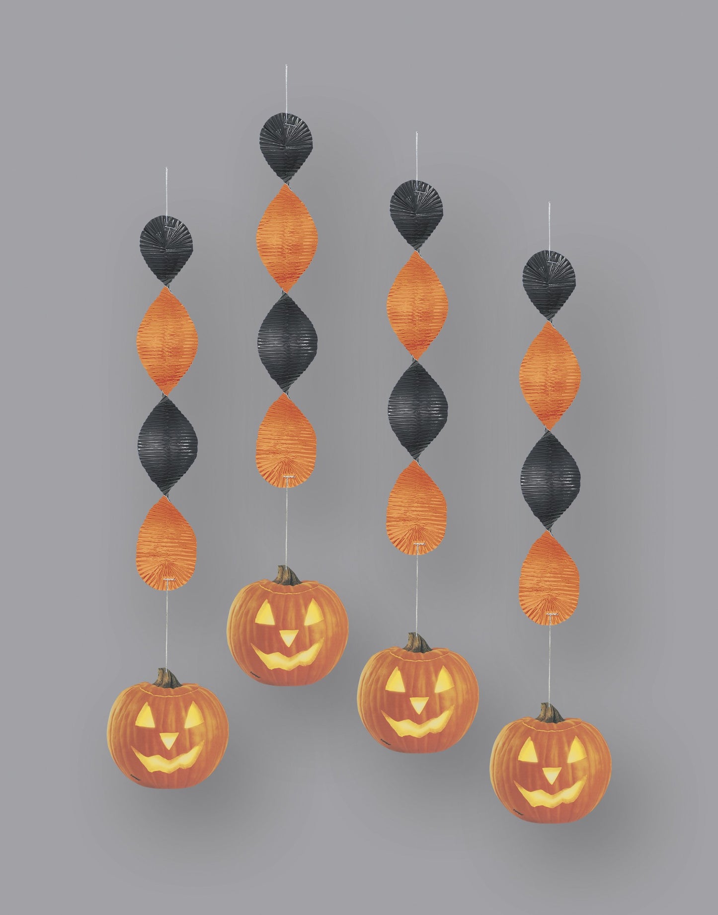 Pumpkin Glow 18" Hanging Decoration - 4ct