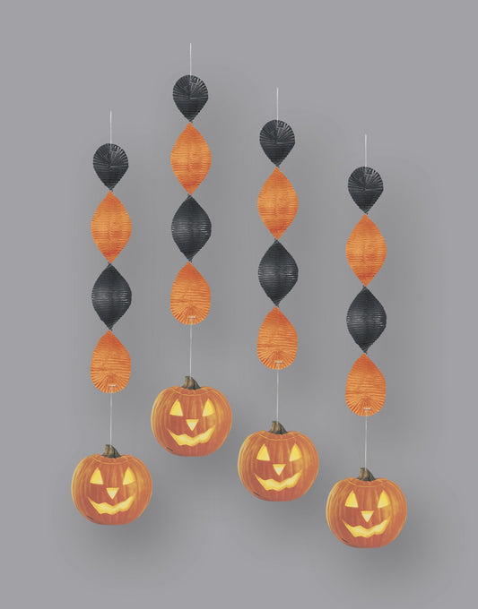 Pumpkin Glow 18" Hanging Decoration - 4ct