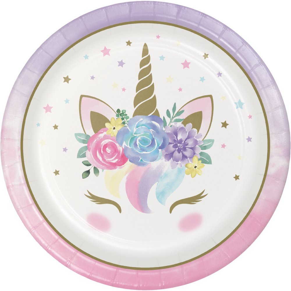 Unicorn Baby Paper Plates 9" - 8 Pack