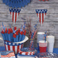 Patriotic Fireworks 4th of July Round 7" Dessert Plates - 8ct