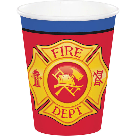 Flaming Fire Truck Fire Truck Cups - 8ct