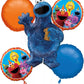 Sesame Street Cookie Monster Foil Balloon Bouquet