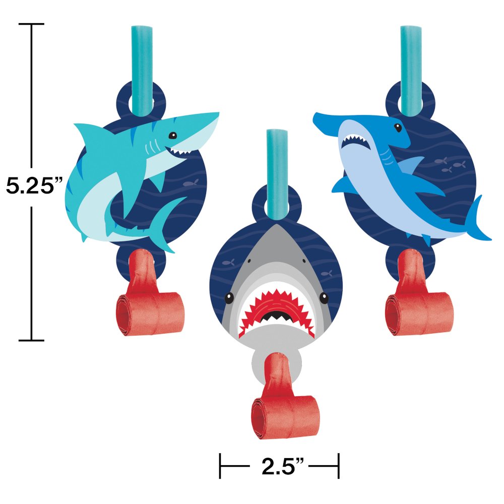 Shark Party Blowers - 8ct