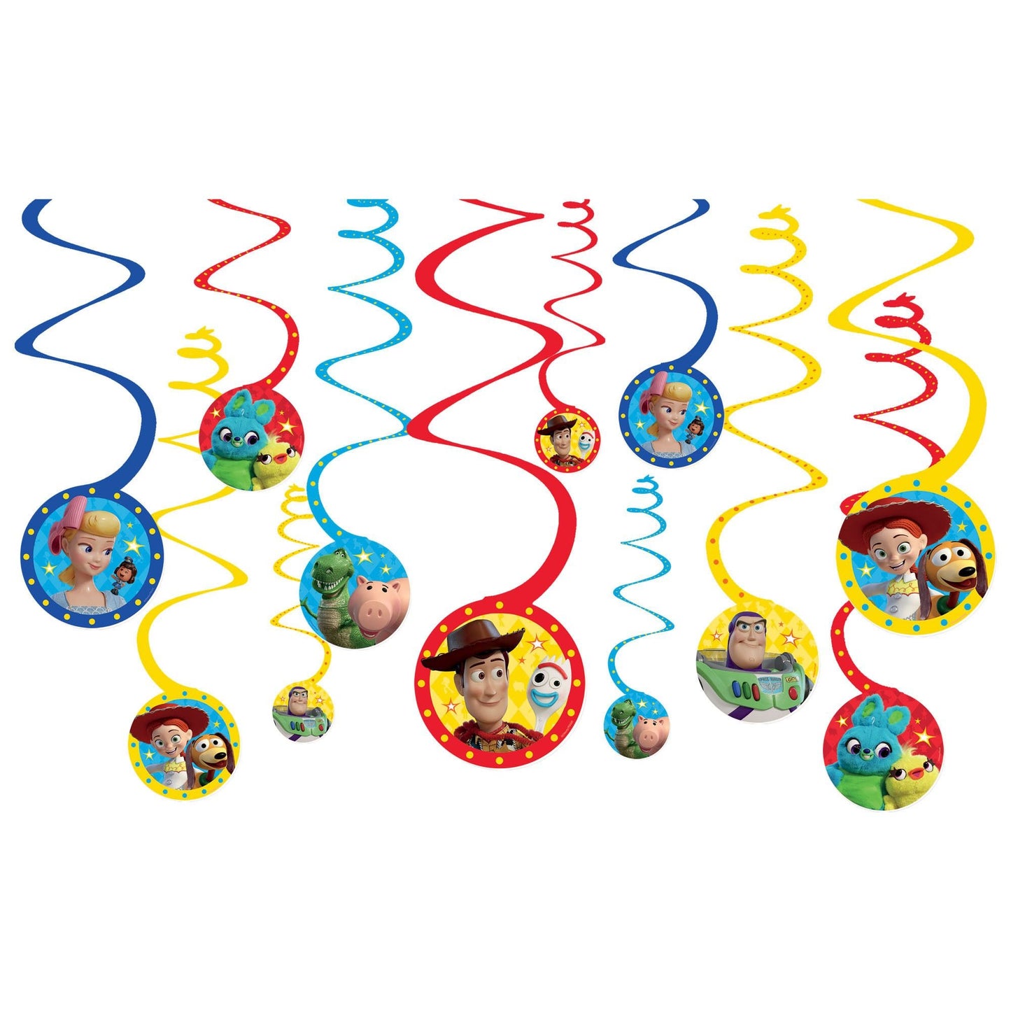 Toy Story 4 Hanging Spiral Decorations - 12ct