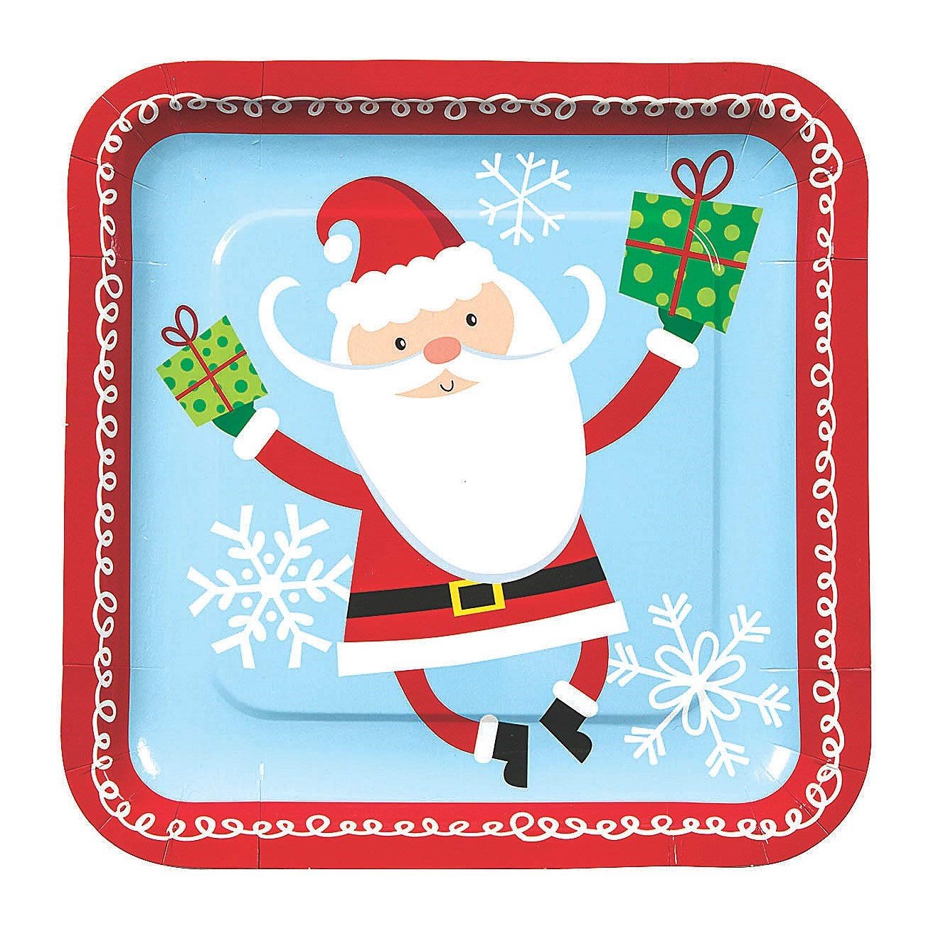 Whimsical Christmas Paper Dinner Plates - 8Ct