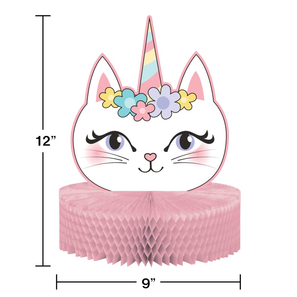 Kitty Cat Sassy Caticorn Honeycomb Table Centerpiece Decoration