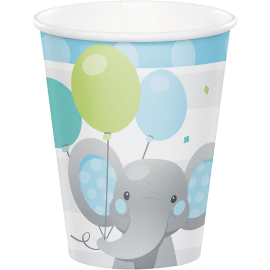 Enchanting Elephants Boy 9oz Paper Cups - 8ct