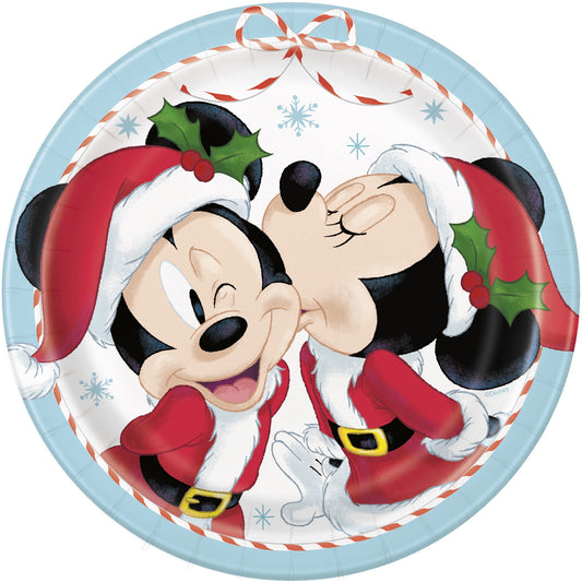 Disney Mickey & Minnie Mouse 7" Round Dessert Plates  - 8ct