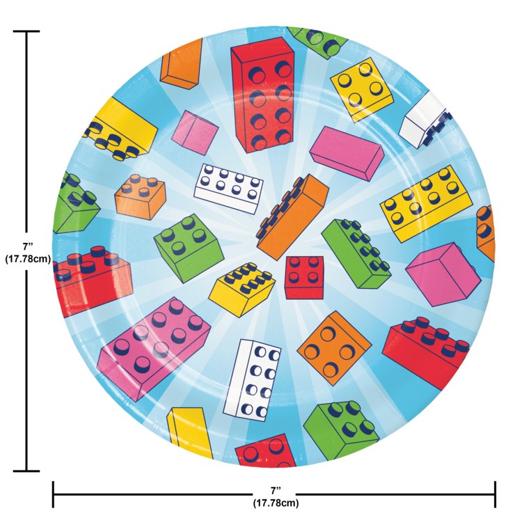 Block Bash Building Block Party Cake Plates - 8ct