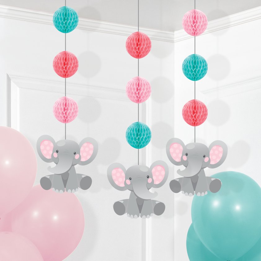 Enchanting Elephants Girl Hanging Cutouts - 3ct