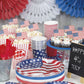 USA Flag Patriotic 4th of July Party Supplies Pack | USA Flag Plates | USA Flag Napkins | Patriotic Plates | Patriotic Napkins