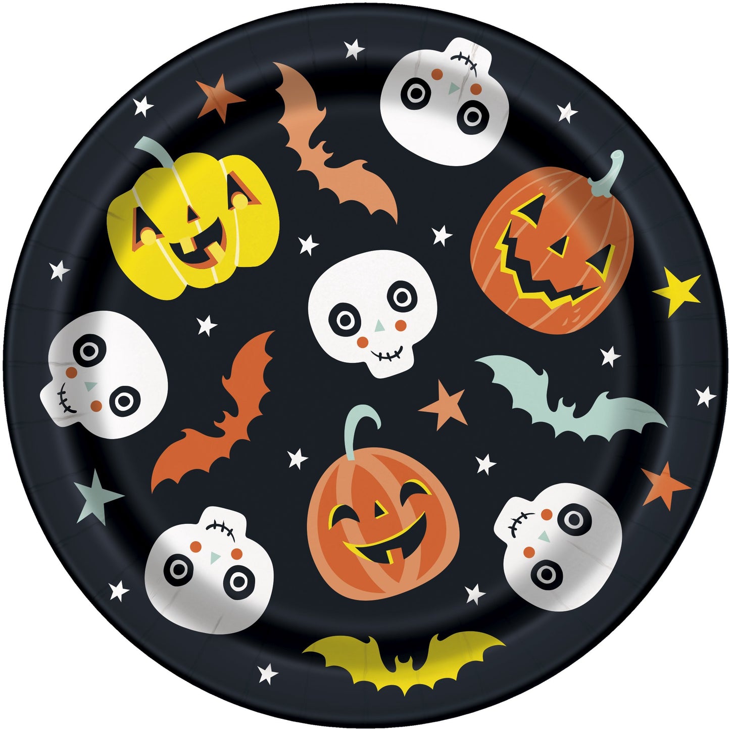 Pastel Pumpkin Halloween Round 7" Dessert Plates - 8ct