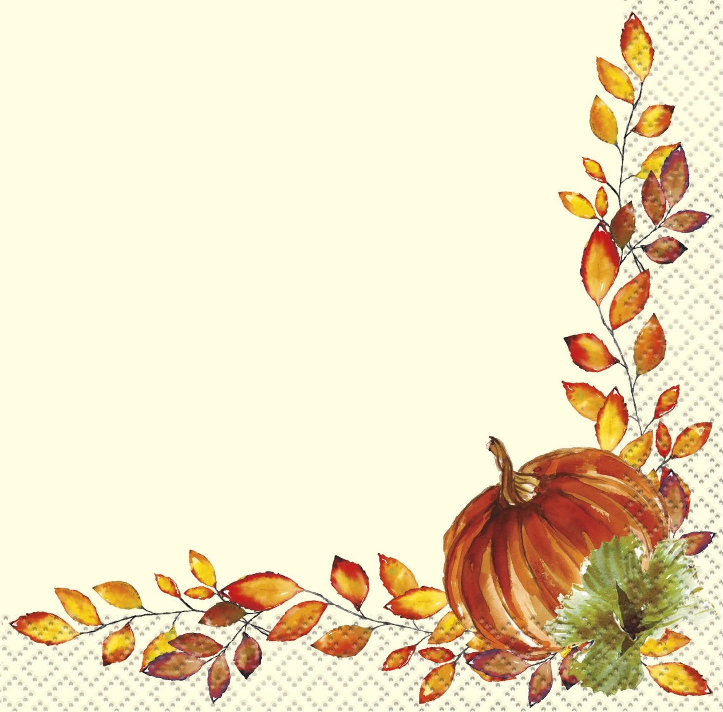 Watercolor Fall Pumpkins Beverage Napkins - 16ct