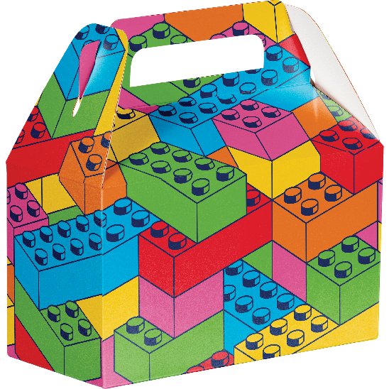 Block Bash Building Block Party Treat Box w/ Dimensional Attachment - 4ct