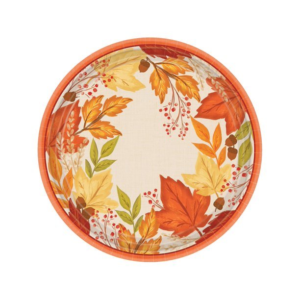 Fall Foliage Autumn 10" Paper Plates - 8ct