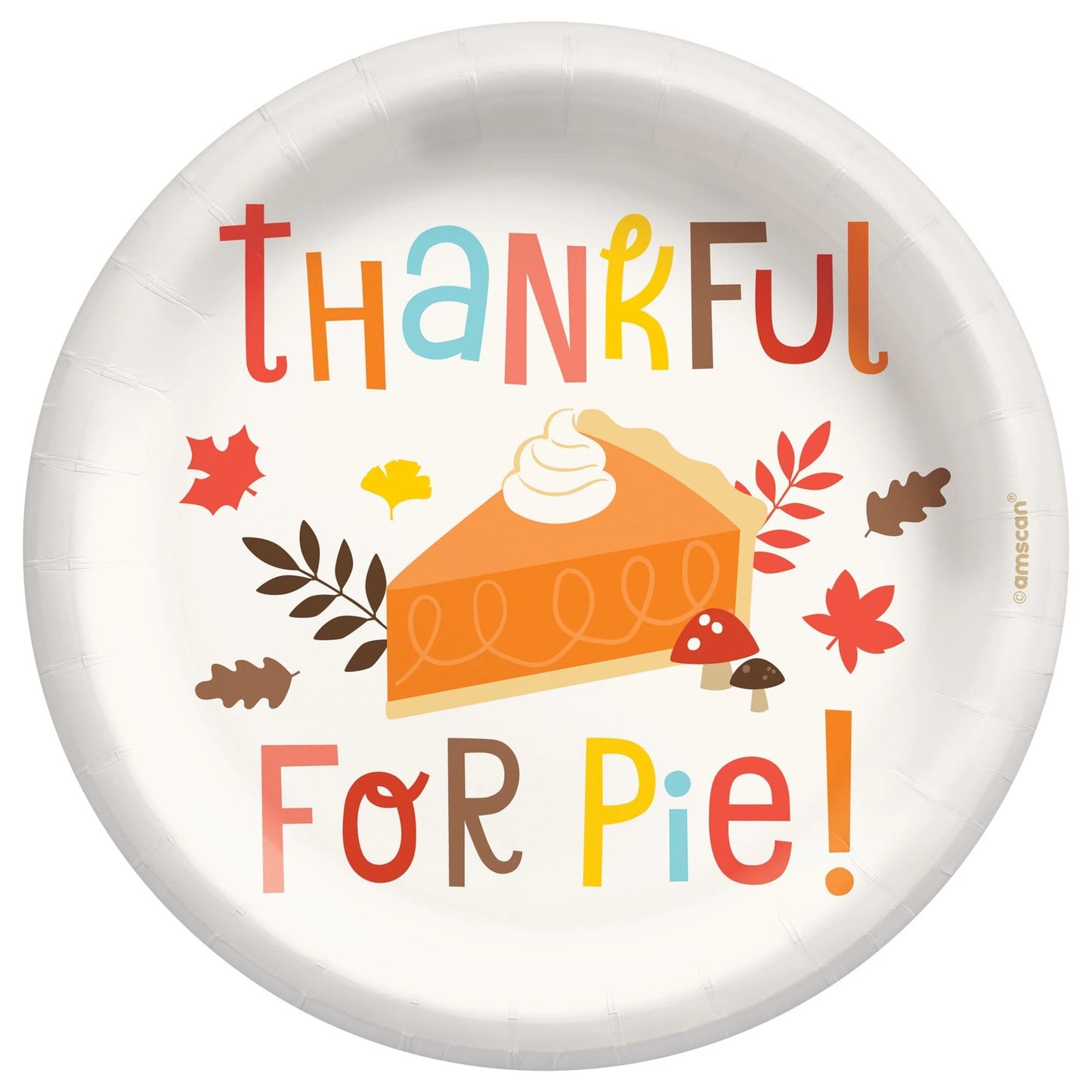 Happy Turkey Day 6.75" Round Plates - 20ct