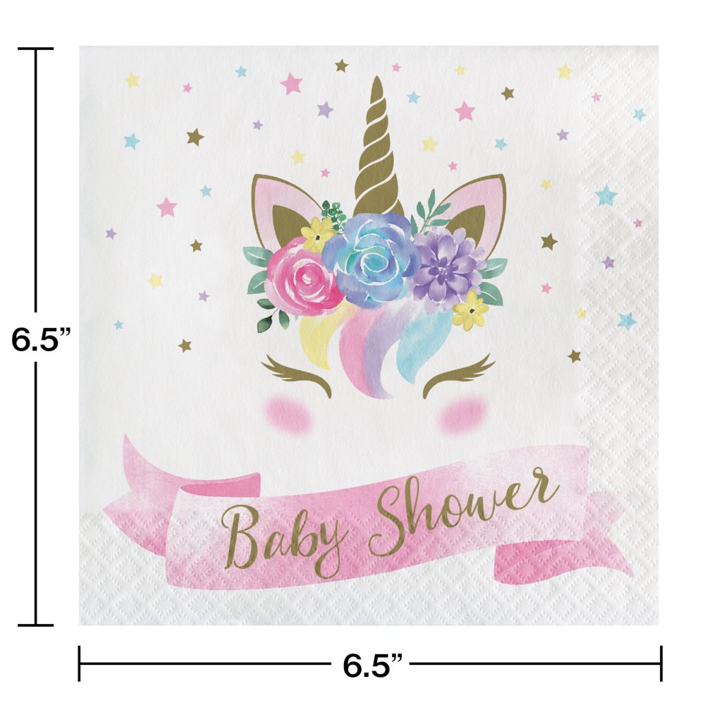 Unicorn Baby Shower Luncheon Napkins - 16 Pack