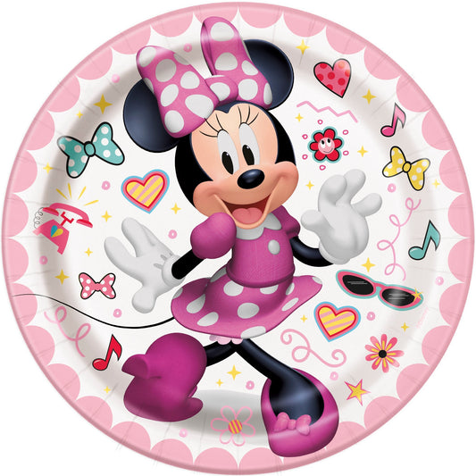 Disney Iconic Minnie Mouse Round 7" Dessert/Cake Plates  - 8ct