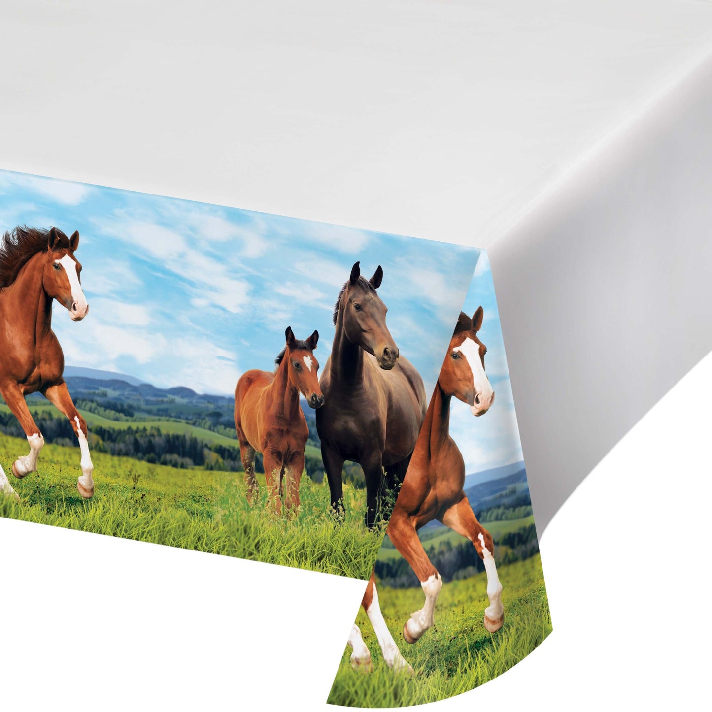 Horse and Pony Wild Horse Plastic Tablecloth - 1ct