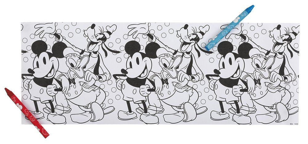 Disney Mickey Mouse Paper Coloring Rolls & Crayons  - 3ct