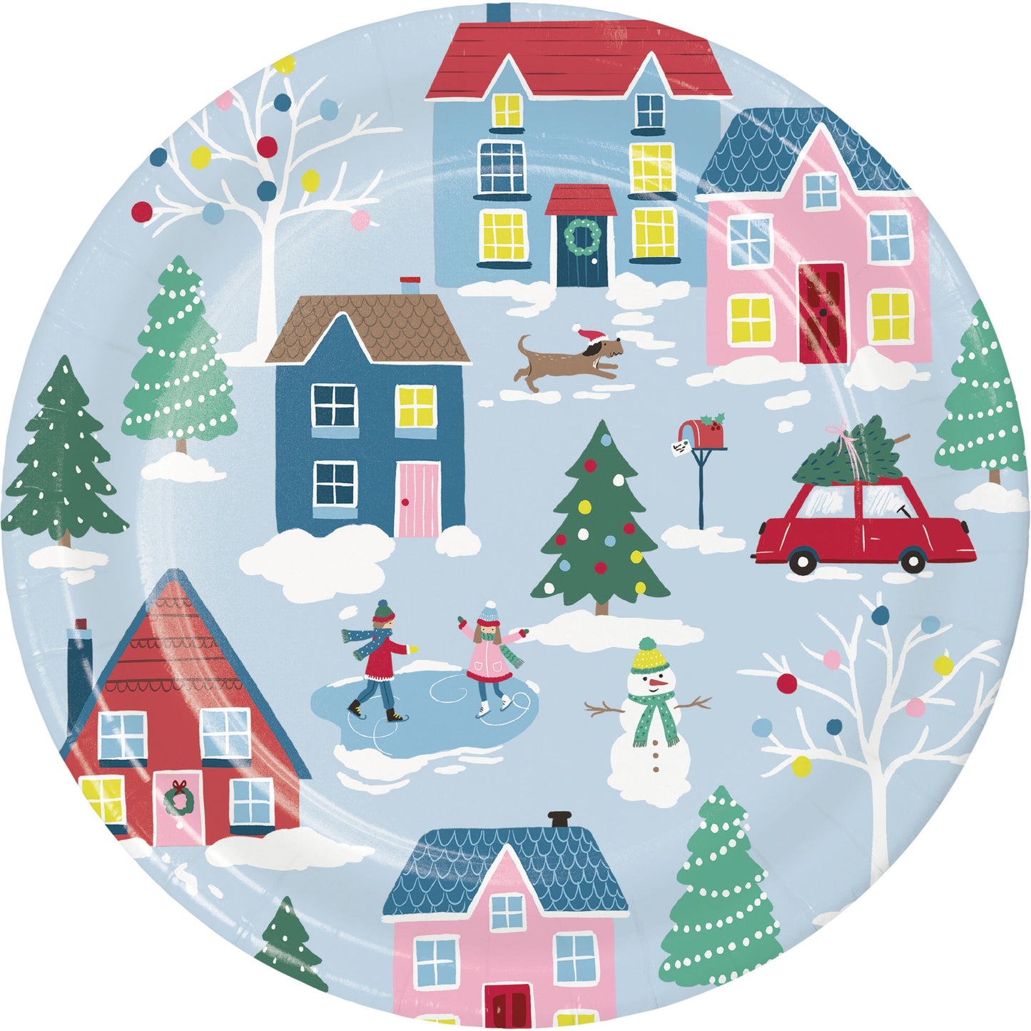 Christmas Village Dinner Plates - 8ct