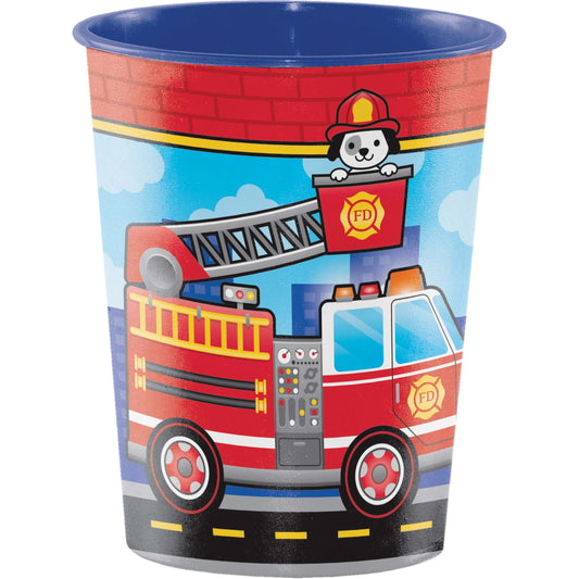 Flaming Fire Truck Fire Truck Favor Cup - 1ct