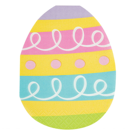 Eggcellent 5" x 6.5" Easter Egg Shaped Napkins  - 16ct