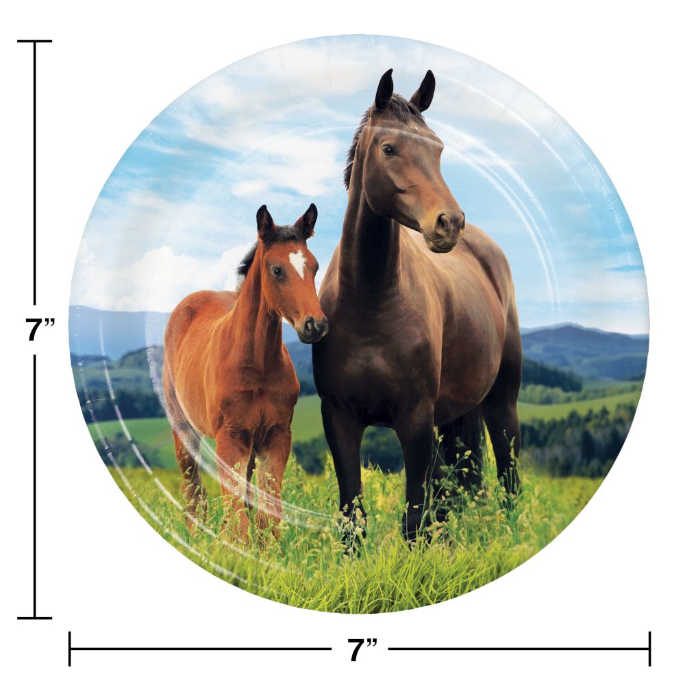 Horse and Pony Wild Horse Dessert Plates - 8ct