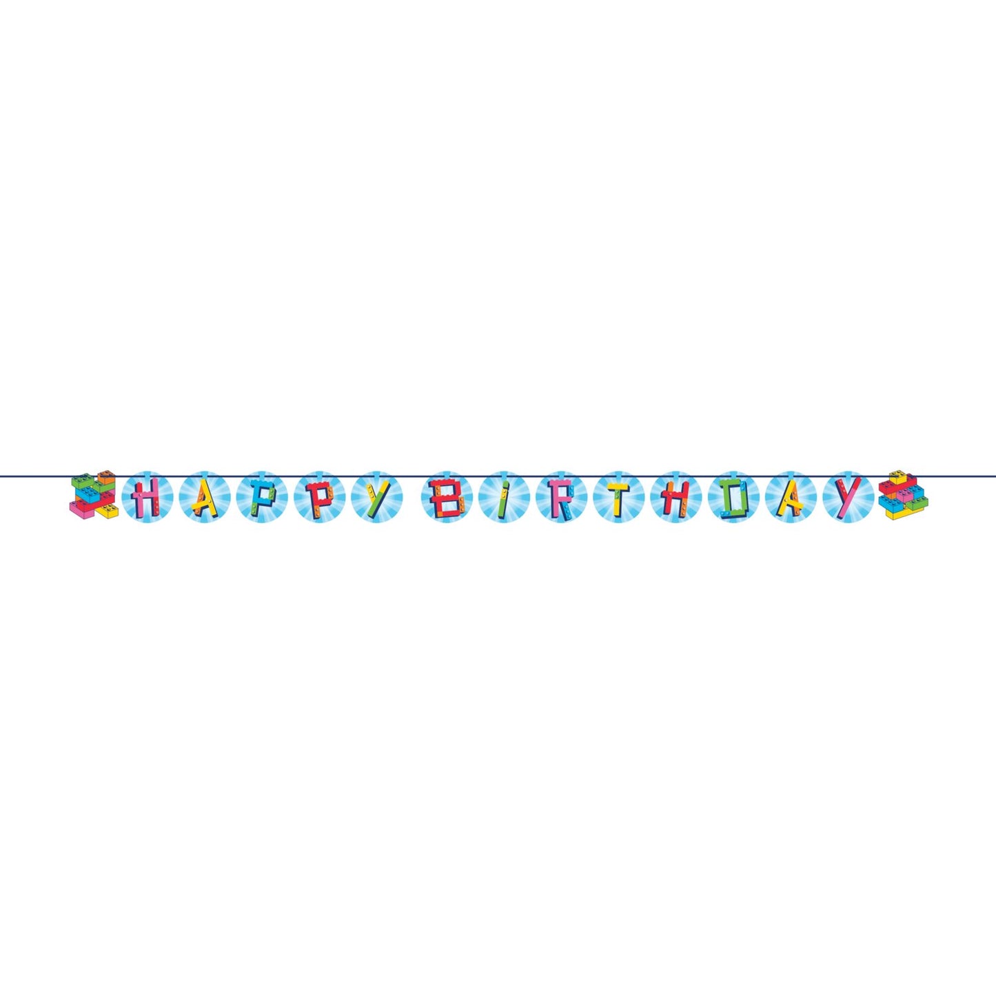 Block Bash Building Block Party Ribbon Banner Shaped - 1ct