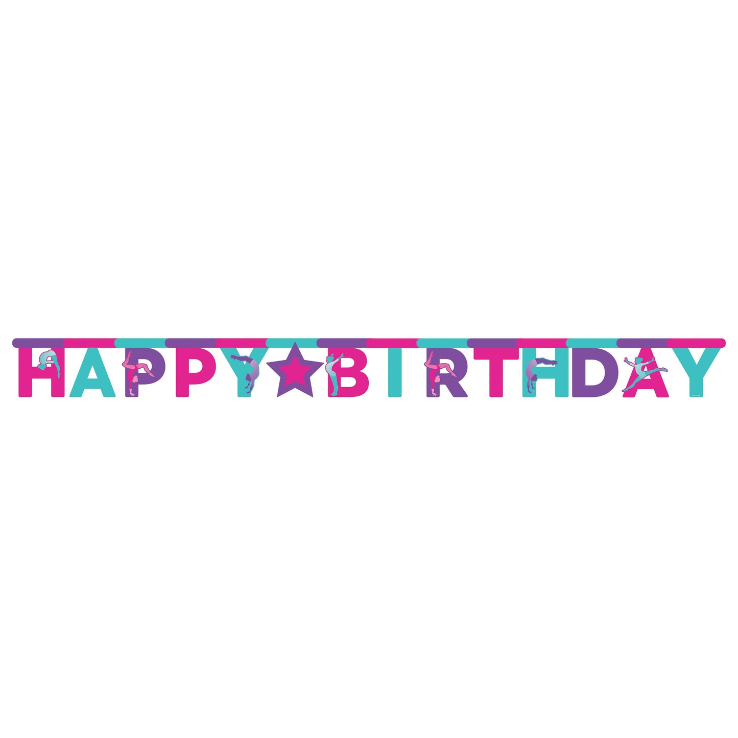 Gymnastics Party Jointed Happy Birthday Banner