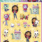 Gabby's Dollhouse Sticker Sheets - 4 sheets (76 stickers)