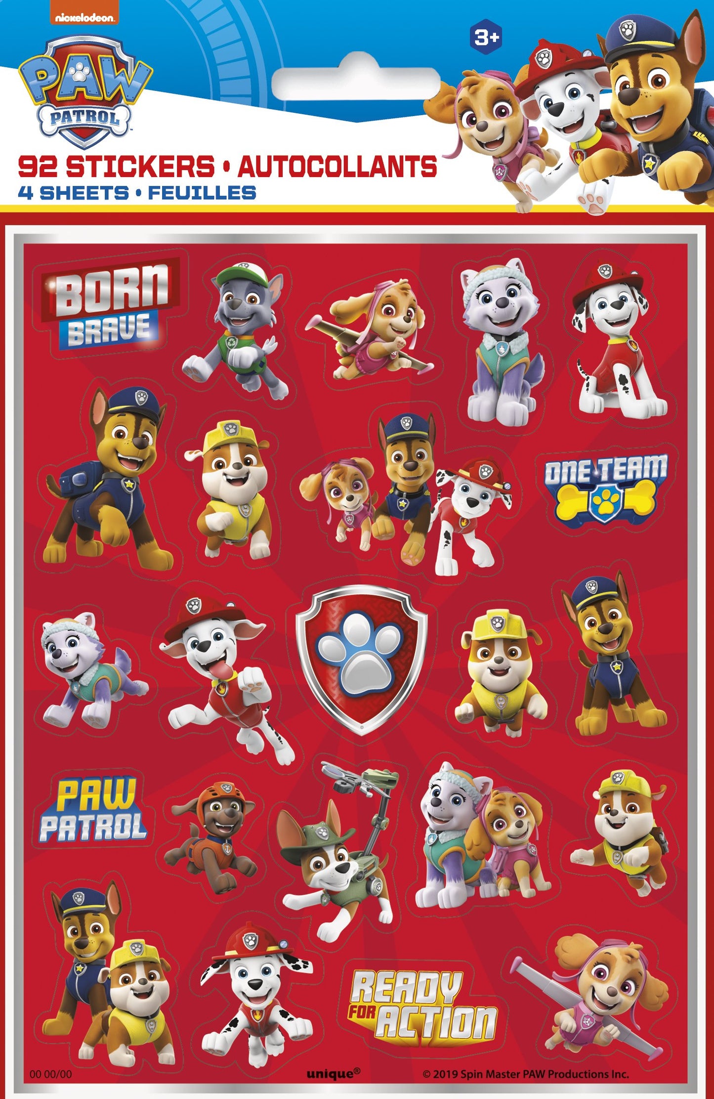 Paw Patrol Sticker Sheets - 4ct